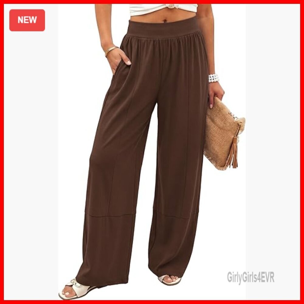 Wide Leg Palazzo Lounge Pants Soft Stretchy High Waisted with Pockets
